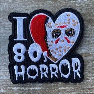 I Love 80's Horror Movies iron on patch